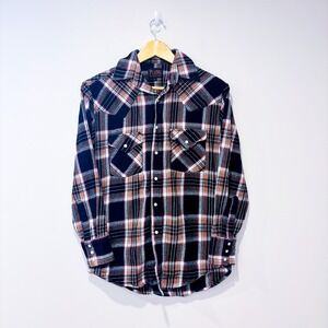 PLAINS WESTERN WEAR Brown plaid flannel shirt | Western casual | Small